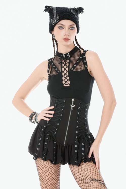 Short de Cintura Alta Punk Corset - Dark in Love