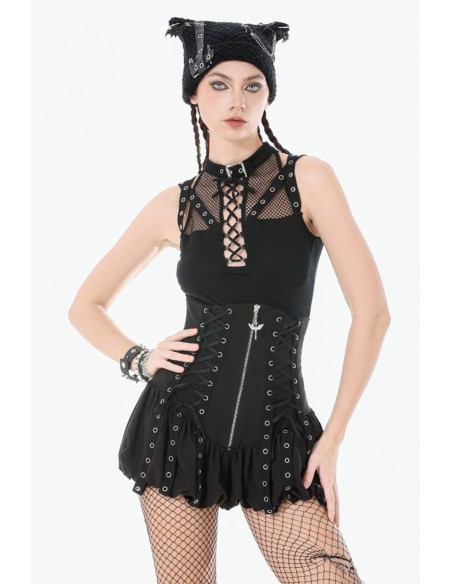 High Waist Punk Corset Shorts - Dark in Love