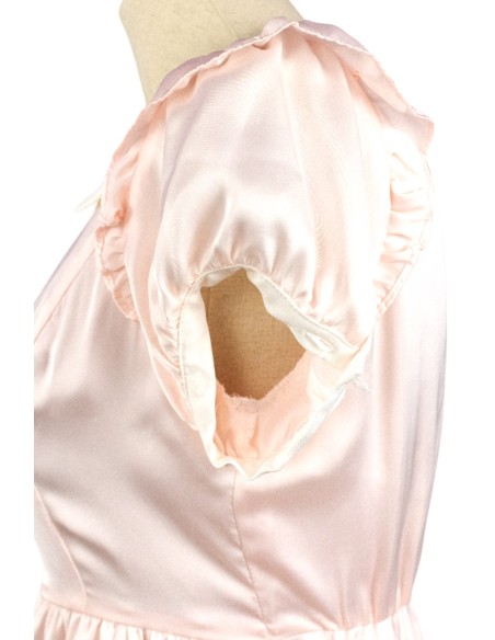 [2a mano] Vestido Ryousangata Satinado Rosa de Cuello de Peter Pan - Ank Rouge