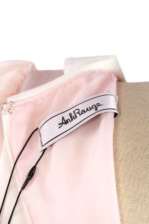 [2a mano] Vestido Ryousangata Satinado Rosa de Cuello de Peter Pan - Ank Rouge