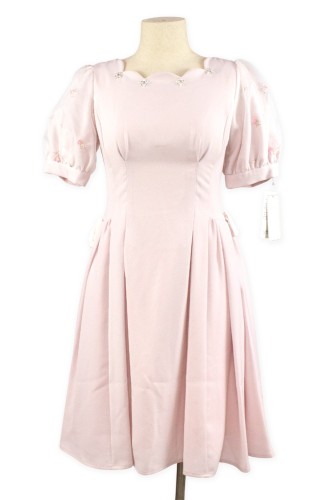 [2a mano] Vestido Larme de Mangas Florales en Rosa Palo - Lodispotto