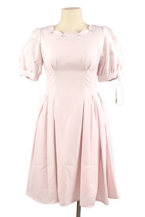 [Second Hand] Larme Floral Sleeve Dress in Pale Rose - Lodispotto