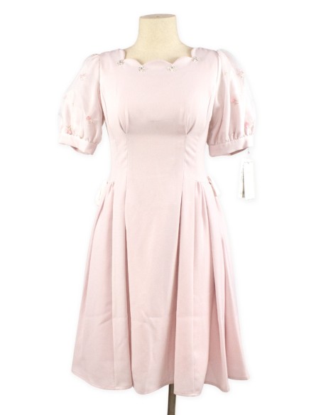 [2a mano] Vestido Larme de Mangas Florales en Rosa Palo - Lodispotto