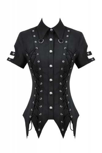 Ruptured Lace Up Shirt - Dark in Love 2