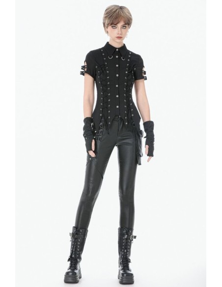 Camisa Ruptured Lace Up - Dark in Love