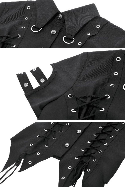 Ruptured Lace Up Shirt - Dark in Love