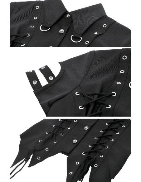 Ruptured Lace Up Shirt - Dark in Love