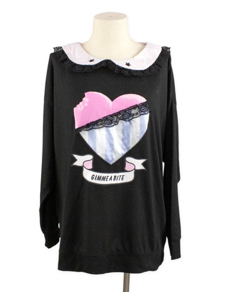 [2nd hand] Top Heart Chocolate Gimme a Bite in Black - Listen Flavor