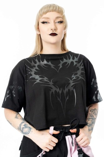Oversize Ceil Crop Top - Chemical Black