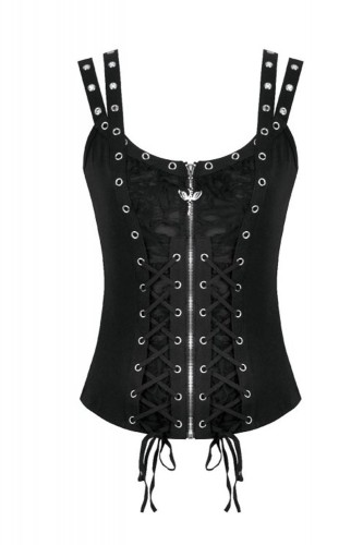 Top Punk Metal Lace Up - Dark in Love