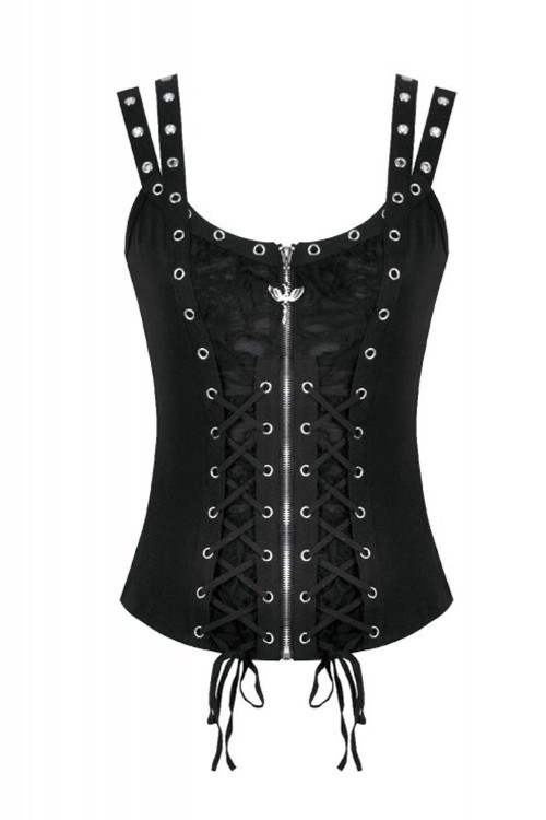 Top Punk Metal Lace Up - Dark in Love