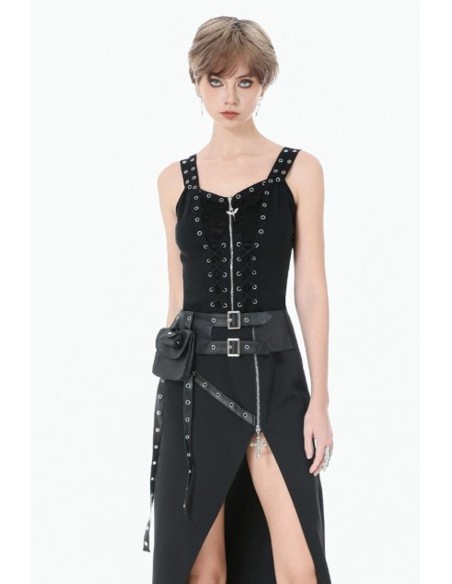 Top Punk Metal Lace Up - Dark in Love