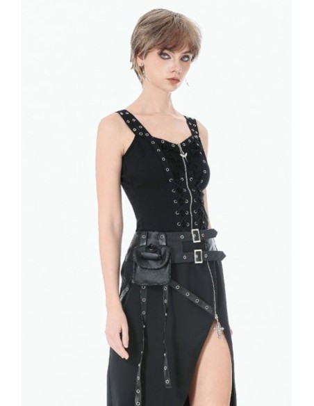 Top Punk Metal Lace Up - Dark in Love