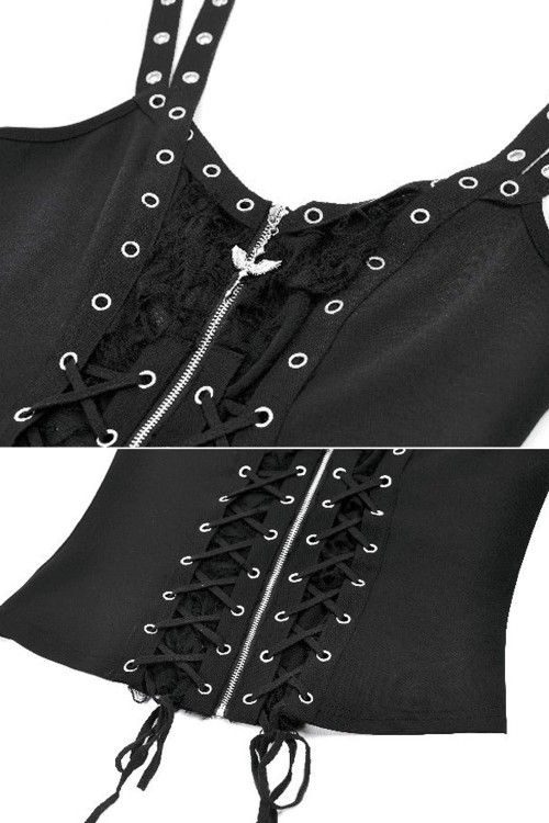 Top Punk Metal Lace Up - Dark in Love
