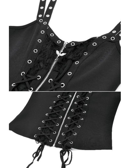 Top Punk Metal Lace Up - Dark in Love