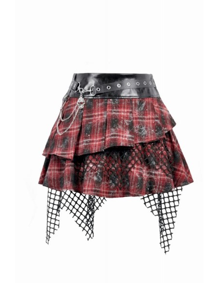 Falda Distress Punk Plaid - Dark in Love