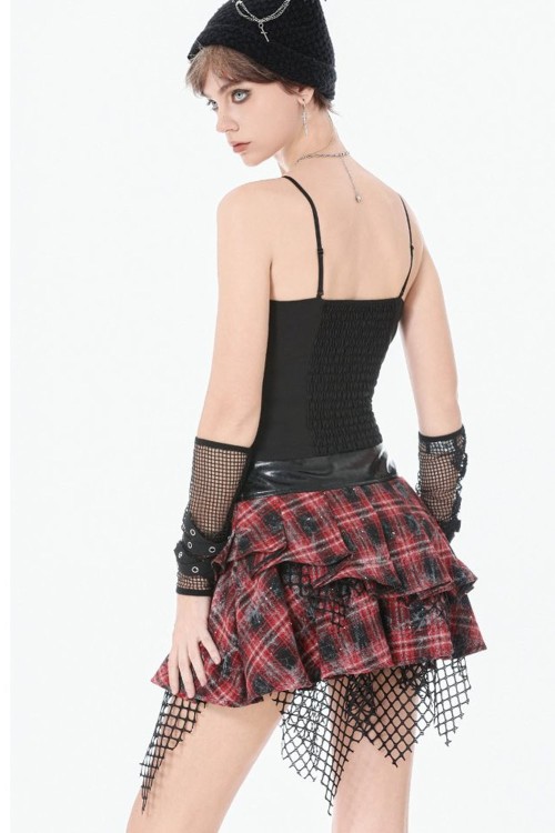 Falda Distress Punk Plaid - Dark in Love