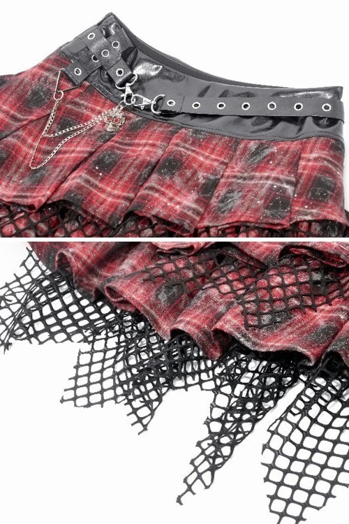 Falda Distress Punk Plaid - Dark in Love