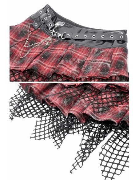 Distress Punk Plaid Skirt - Dark in Love