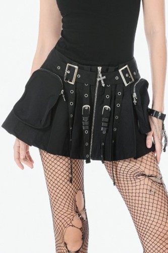 Metal Tactical Punk Skirt - Dark in Love