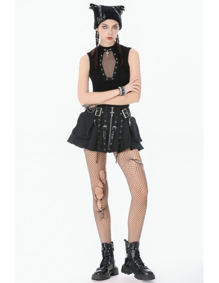 Metal Tactical Punk Skirt - Dark in Love