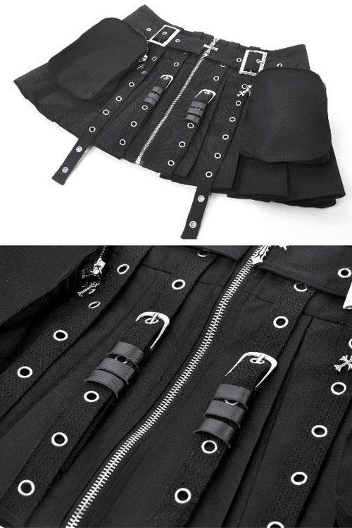Metal Tactical Punk Skirt - Dark in Love