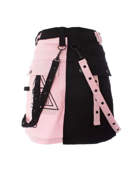 Veil and Void Mini Skirt Black x Pink - Chemical Black