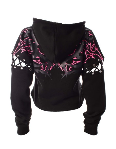 Sudadera Thornchant Negro x Fucsia - Heartless