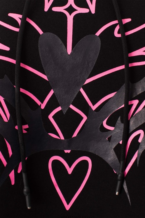 Sudadera Thornchant Negro x Fucsia - Heartless