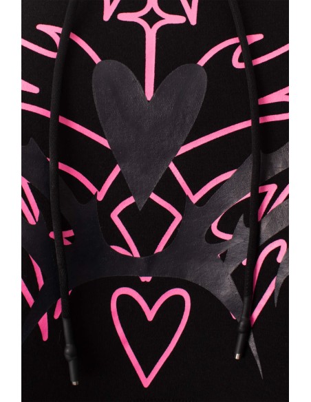 Sudadera Thornchant Negro x Fucsia - Heartless