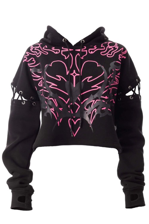 Thornchant Sweatshirt Black x Fuchsia - Heartless