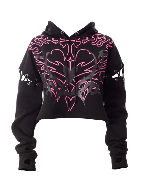Thornchant Sweatshirt Black x Fuchsia - Heartless