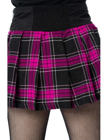 Nixie Fuchsia Tartan Skirt - Heartless