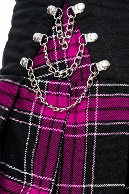 Falda de Tartán Fucsia Nixie - Heartless