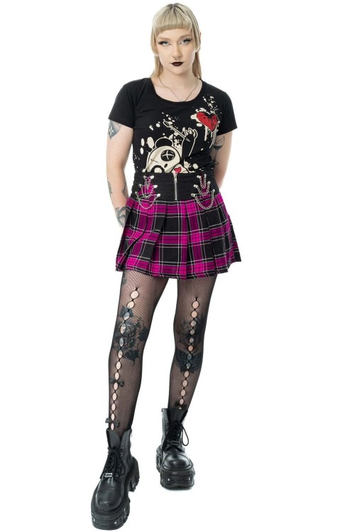 Falda de Tartán Fucsia Nixie - Heartless