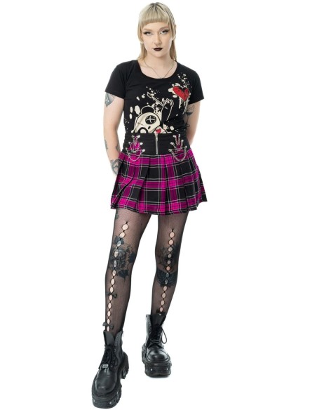 Nixie Fuchsia Tartan Skirt - Heartless