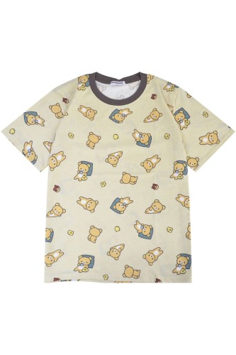 Rilakkuma Pattern T-shirt in Beige
