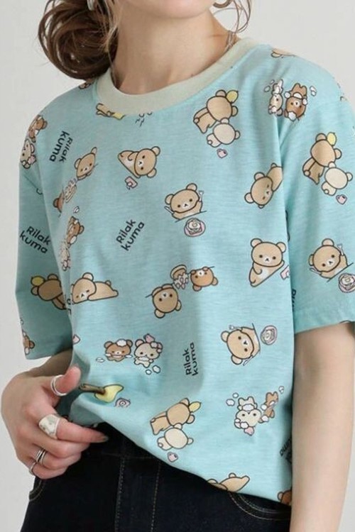 Rilakkuma Pattern T-shirt in Mint