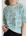 Camiseta Rilakkuma Pattern en Menta