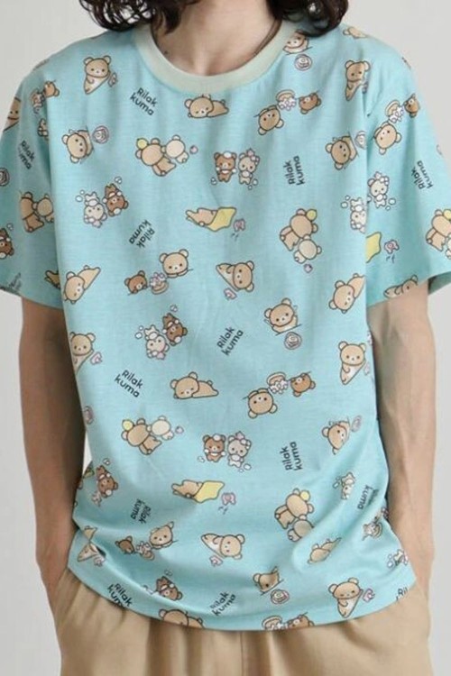 Camiseta Rilakkuma Pattern en Menta