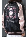 Chaqueta Bomber Sukajan Bordada My Melody Rose Jirai - Negro x Rosa