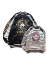 Chaqueta Bomber Sukajan Bordada Reversible Kuromi & My Melody Princess - Negro x Plata