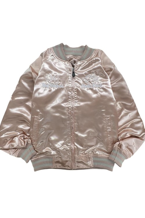 Chaqueta Bomber Sukajan Reversible Bordada Hello Kitty Lolita - Rosa x Plata