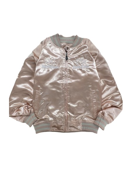 Sukajan Reversible Embroidered Hello Kitty Lolita Bomber Jacket - Pink x Silver