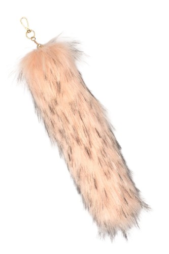 Fox Tail Charm Keychain 40cm - Coral Rose