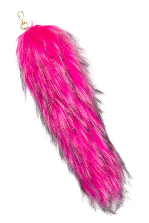 Fox Tail Charm Keychain 40cm - Fuchsia
