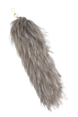 Fox Tail Charm Keychain 40cm - Gray
