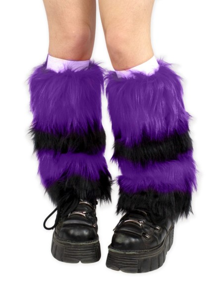 Calentadores Bicolor de Pelo - Negro x Lila