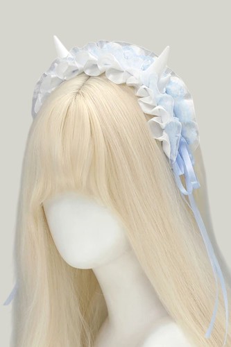 Headdress Maid Horns - Azul Pastel 2