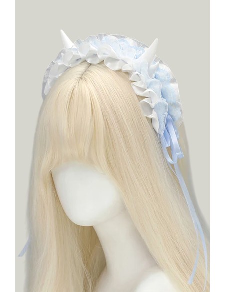 Headdress Maid Horns - Azul Pastel